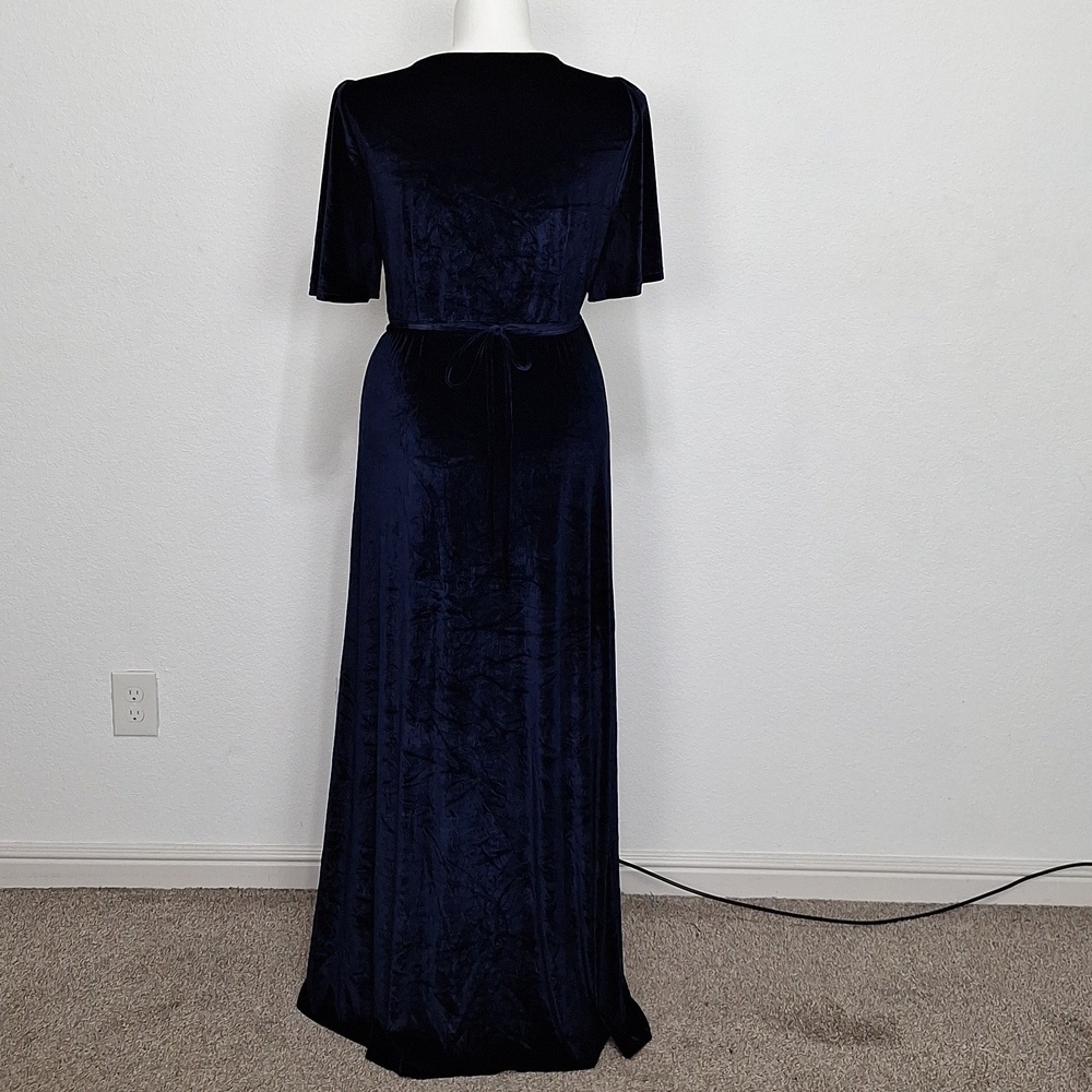 Baltic Born Navy Blue Meghan Velvet Whimsigoth Witchy Wrap Maxi Dress Size XXXL - Picture 6 of 14